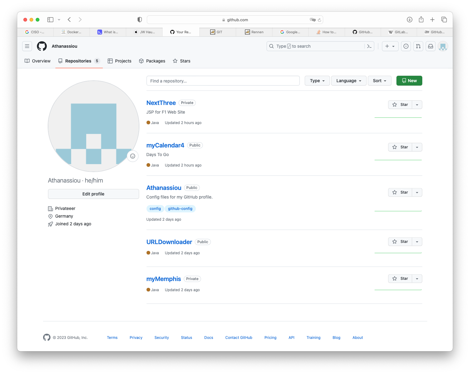 GitHub Repository Ansicht