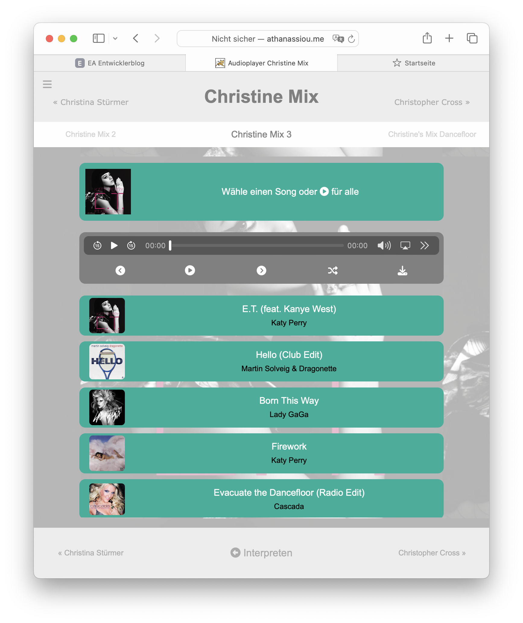 Audioplayer Ansicht 1
