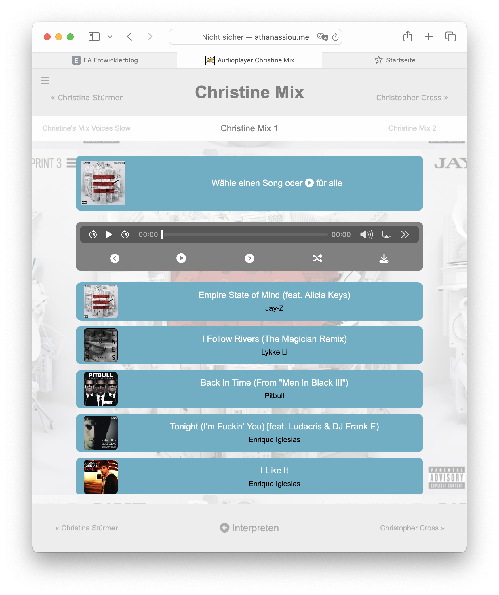 Audioplayer Ansicht 2
