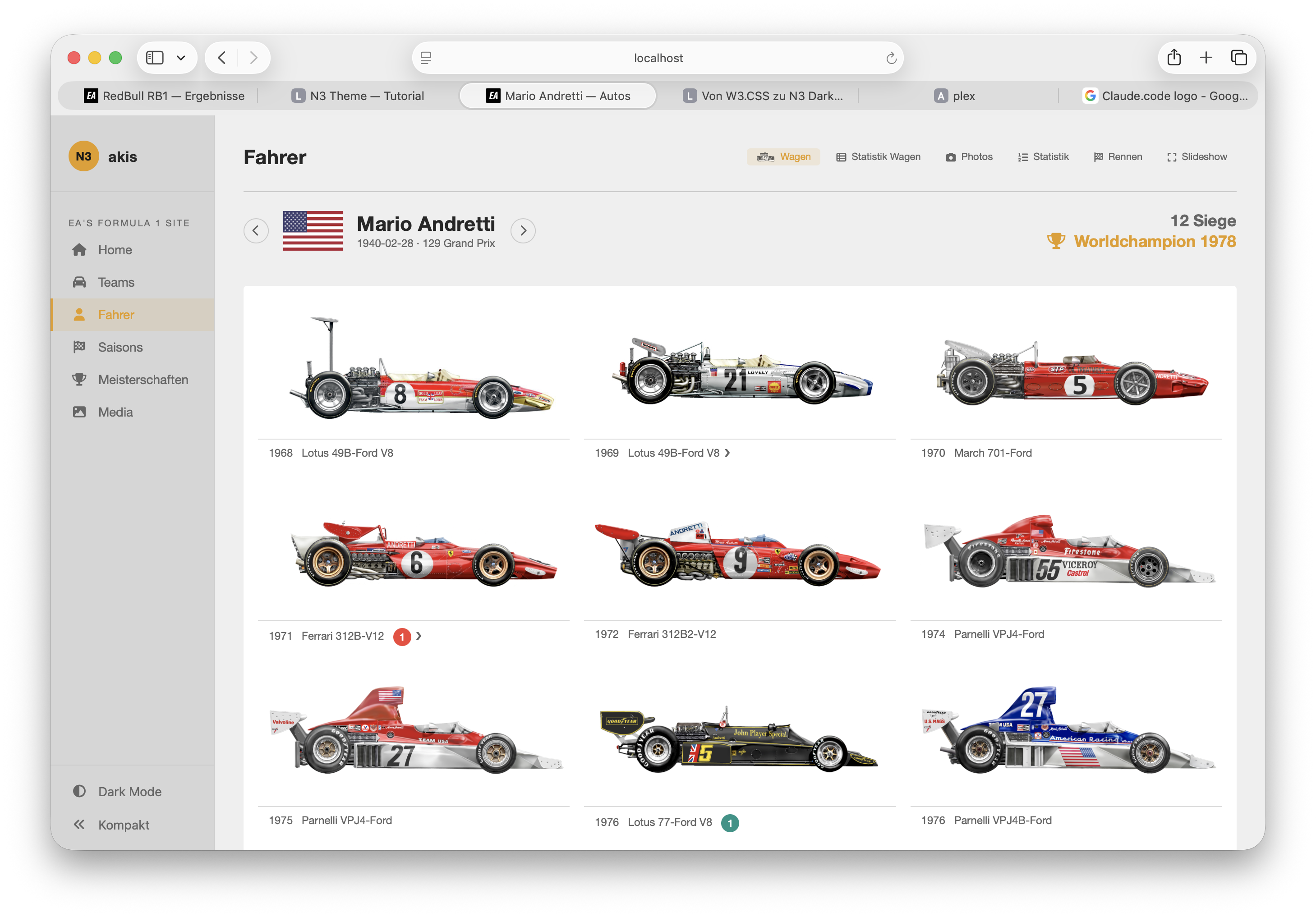 Fahrer-Galerie im N3 Theme