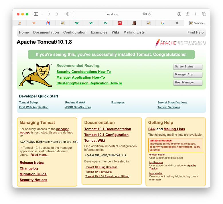 Tomcat localhost Standardseite