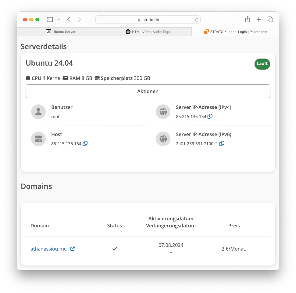 STRATO Serverdaten